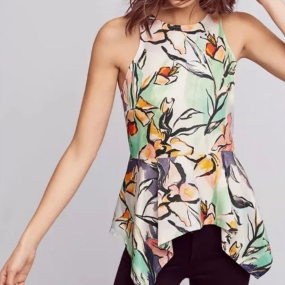 Anthropologie HD in Paris floral Peplum Top